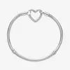 Designer-Schmuck 925 Silber Armband Charm Bead passend für Pandora Moments Herzverschluss Schlangenkette Schiebearmbänder Perlen europäischen Stil Charms Perlen Murano