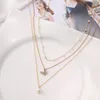 Ожерелья с подвесками, модное многослойное жемчужное ожерелье с бабочкой для женщин, модное золотое колье с солнечной звездой, 2021, трендовые ювелирные изделия, подарок