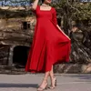Casual Dresses Vintage Frauen Kleid 2022 Sommer Baumwolle Maxi Vestidos Solide Kurzarm Sommerkleid A-Linie Urlaub Übergroße Robe 7