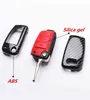 Étui de protection de protection de voiture en silicone de carton en carbone ABS pour Audi A3 A4 A5 C5 C6 8L 8P B6 B7 B8 C6 RS3 Q3 Q7 TT 8L 8V S3 Keychain