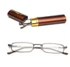 Mini Folding Reading Glasses Women Men +1.0 to 4.0 Alloy Portable Container Presbyopia Pen Glass with Box