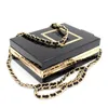 Acrylic Box Perfume Bottles Shape Chain Clutch Evening Handbags Women Clutches Perspex Clear Black233i