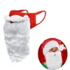 Bella maschera di Babbo Natale in cotone Maschere per barba di Halloween Divertente vestire Maschera di Natale bianca Maschera antipolvere Puntelli per costumi