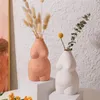 Vasi del corpo in ceramica arte arte ceramica piccola fioriera vaso per fiori secchi Resina fioriera in stile nordico Vasino decorazione della casa 210409