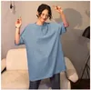 T-shirt Donna Stile coreano Ins Moda allentata Cotone Tutto-fiammifero Abbigliamento donna Estate Semplice manica corta Alta qualità Solid BF T-Sh da donna