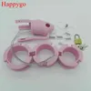 NXY Cockrings Happygo, Male Pink Silicone Chastity Device Cock Cages with 3 Penis Ring CB3000 Adult Sex Toys M800-PNK 1124