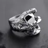 Antieke Hip Hop Ghost Dragon Claw Skull Skeleton Head Devil Ring Dominerende Punk Magic Rock Rings Retro Rvs Gothic Heren Sieraden