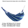 Ao ar livre alargamento portátil Hammock Dormitório Dormitório Lazy Cadeira de Viagem Camping Swing Cadeiras Espessas Lona Stripe Hang Cama Rede Dupla Única Pessoas Th0065