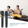 Microphone sans fil intelligent micro portable 2 pièces Microphones de haute qualité avec récepteur USB pour haut-parleur karaoké