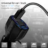 Para iPhone Samsung Car Charger USB QC3.0 Charging rápido Adaptador de veículos Rápido Tipo-C Universal sem caixa de varejo 3 portas LED 11 12 13 Pro Max Android Telefone Mini