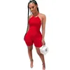 Kvinnor Jumpsuits Designer U-Neck Sommarstil Hängande Nacke One-Piece Byxor Shorts Fashion Strapping Rib Öppna Sexiga Slim Rompers