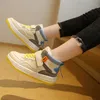 children high-top running sneakers spring and autumn boys girls breathable leather surface mesh basketball shoes 210713