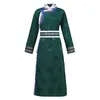 Etnische kleding Mongoolse stijl toga Tang pak Winter kleding Dames Cheongsam katoen-gewatteerde robe fleece gevoerde gewatteerde warme Aziatische kostuum