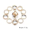 Vintage Antik Silber Gold Farbe Frauen Cluster Ringe aushöhlen geometrische Ring Sets schwarz Strass Blume