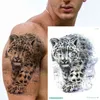 Autocollant étanche pleine main tatouages temporaires manche tatouage peau maquillage dessins tribaux le roi des animaux Tatoo