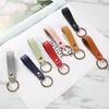 Fashion business PU key ring gift leather Keychain Rope Rings Fit DIY Circle Pendant Holder Car Keyrings Jewelry accessories