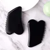 Naturale Nero Ossidiana Pettine A Dente di Sega Gua Sha Strumento di Massaggio Testa Collo Cura Della Pelle Prodotto di Bellezza Anti Rughe Cellulite Bordo Guasha