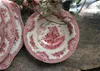 England Classical Pink Castle Style Porcelain Dishes & Plates Red Manor Garden Dinner Plate Ceramic Kitchen Plate BBQ Dessert Cake Dishe Pizza Fruit Tray