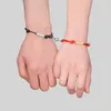 Personliga Par Armband Magnetiska Clasps Lås Key För Kvinnor Anpassad Namn Datum Friendship Smycken Gift 2PCS / Set