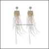 Dangle & Chandelier Earrings Jewelry S1957 Fashion S925 Sier Post Feather Rhisntone Tassel Long Stud Drop Delivery 2021 850S3