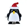 Wind-up enrolamento andando Papai Noel Elk Pinguim Boneco de Neve Clockwork Brinquedo Presente de Natal