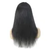 Indian Straight T Part Wig vooraf geplukt 13x4x1 Lace Frontale Haarpruiken 130% Natuurlijke kleur Remy Hair