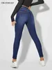 Klasyczne Skinny Jeans Kobiety Wysokiej Talii Stretch Jean Pant Female Moda Wash Dżins Legginsy Slim Elastyczne Spodnie Ołówek Mama 211129