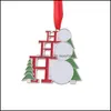 Findings & Components Jewelry Charms Sublimation Blank Pendant Heat Transfer Christmas Tree Hanging Ornament With Red Rope For Holiday Diy C