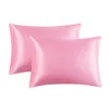20 * 26INCH SATIN PILLOWCASE Hem Multicolor Ice Silk Pillow Case Zipper Cover Double Face Envelope sängkläder R2501