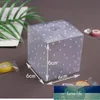 6 * 6 * 6cm frostat genomskinlig polka dots pvc godis box bröllop favoriserar julparty kube presentförpackningar sötsaker godis tårta presentväskor fabrikspris expert design kvalitet