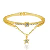 Женский браслет со звездами и бриллиантами, корейская мода, розовое золото, серебро, браслеты, легкие роскошные аксессуары, подарки For2885080