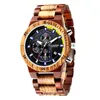 Armbandsur Relogio Masculino 2021 Waches Fashion Mens Watches Top Wateproproof Clock Wood Big Dial Sport Chronograph Whatch