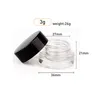 Glass Bottle 3G Clear Cube Wax Oil Concertrate Dab Jar Cosmetic Container With Black Cap