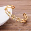 Pig Nose Bangles Metal Texture Simple Geometric Hollow line Open Adjustable Bangles Women Fashion Party Jewelry Gift