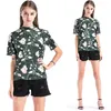Green Shirts Floral O-Neck T Shirt Off The Shoulder For Women Clothing Ladies Tops 3373 50 210415