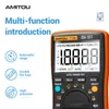 Multímetros AMITOU T106 Multímetro digital 19999 Conde Profissional Multimetro True RMS Capacitor Continuity Tester ESR Analogico