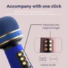 Micrófonos Micr￳fono de Karaoke con Bluetooth para tel￩fono, amplificador de condensador inal￡mbrico incorporado, cambiador voz tarjeta sonido y altavoz