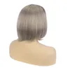 Ladies Short Omber Blonde Synthetic Wig Bob Straight Wig For Women Daily Party Use Nature Looking Heat Resistant Fiber Wigs