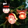 Wooden Christmas Decorations Light Pendants Santa Snowman Moose Shaped Warm Lights New Year Home T2I52975