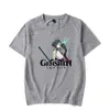 Aikooki Genshin Impact Tシャツファッション半袖ヒップホップ原宿Genshin Impact Men's Tシャツ特大トップスカジュアルTシャツY0901