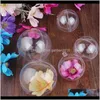 Decorations Transparent Fillable Decoration White Ball Clear Bauble Ornament Supply For Romantic Wedding Christmas Tree 50Mm80Mm Wen44 Cbo2G