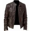 Outono masculino jaqueta de couro preto marrom homens carrinho casaco casacos motocicleta 211199