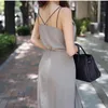 Women Summer Elegant 2 Pieces Sexy V-neck Strap Tank Tops + Bodycon Split Skirt Set Female Office Ladies Two-pieces Suits 210416