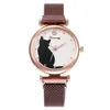 Luxury Women Watch Cartoon Cat Fashion Quartz Watch Girls WristWatch Watche zegarki ze stali nierdzewnej Śliczne zegar Relogio Feminino196K3711639