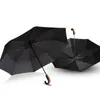 Klassischer englischer Stil Regenschirm Männer Automatischer starker Windbeständiger 3 Faltenregen Frauen Business Männliche Qualität Sonnenschirm 210721
