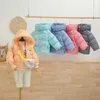 가을 겨울 어린이의 따뜻한 면화 자켓 소녀 옷 Kidsbabys Lattice 코트 소년 겉옷을위한 한국식 스타일 211025