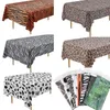 Tandeiro descartável 1 PCS Jungle Animal Toalha de Tablecloth Safari de Plástico Pano Feliz Aniversário Festa Decoração Decoração Suprimentos Capas