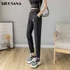 Spring Summer Women Cargo Pant with Belt Female Casual High Elastic Waist Cropped Harem Pants Mujer Streetwear Trousers 210423