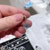 100% 925 Sterling Silver Snowflake Dangle Pead With Blue Cubic Zirconia Passar European Pandora Style Smycken Charm Armband