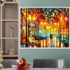 Decorative Modern Wall Art Picture Oil Painting Rains Landscape Canvas Artwork Reproduction for Office, Living Room,Study Room,Home Decor,No Framed